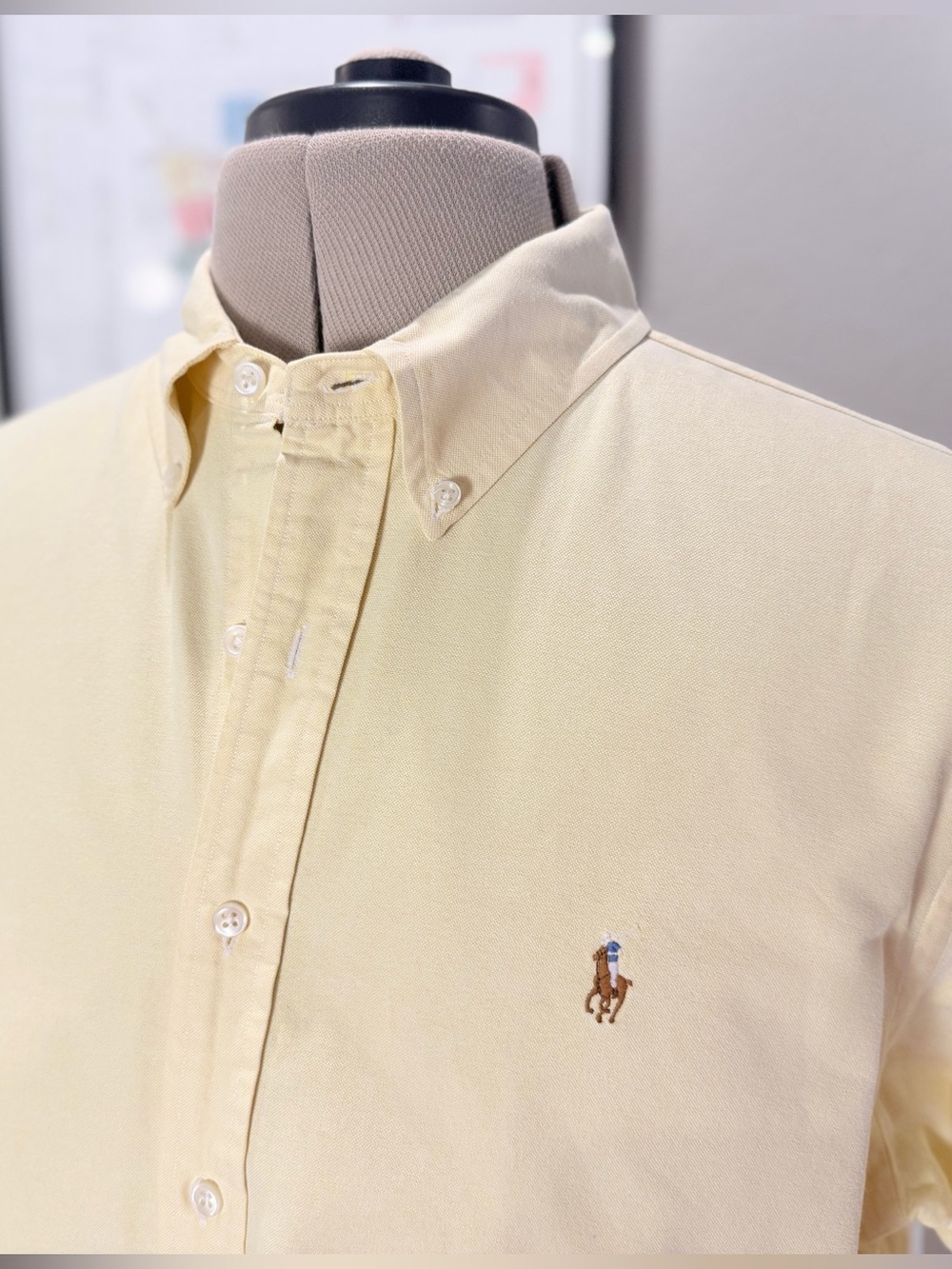 Polo Ralph Lauren Pale Yellow Oxford Button-Down Shirt Pony Logo